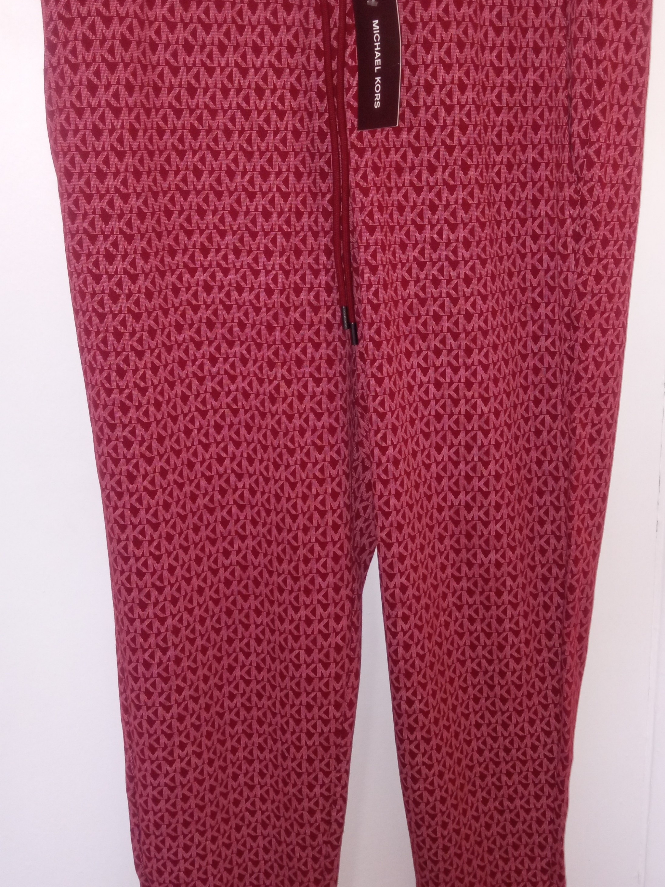 Michael Kors Men's Signature Logo Print Joggers, Sz. M, (Color-Cherry), Nwt